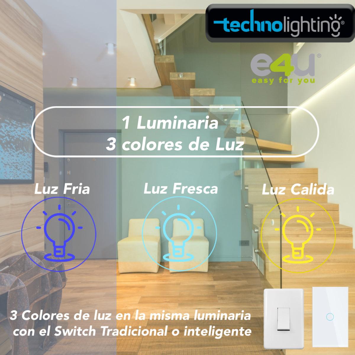 Bala Led con 3 colores de luz en una misma luminaria de 3 Vatios - 390 Lúmenes - Luz Fria-fresca y Cálida.