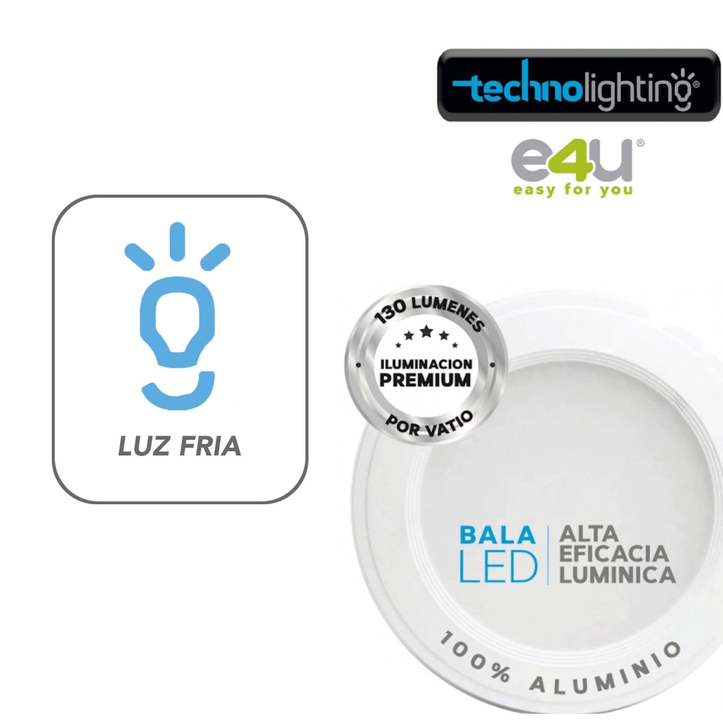 Bala LED Fija 3 Vatios - 390 Lúmenes