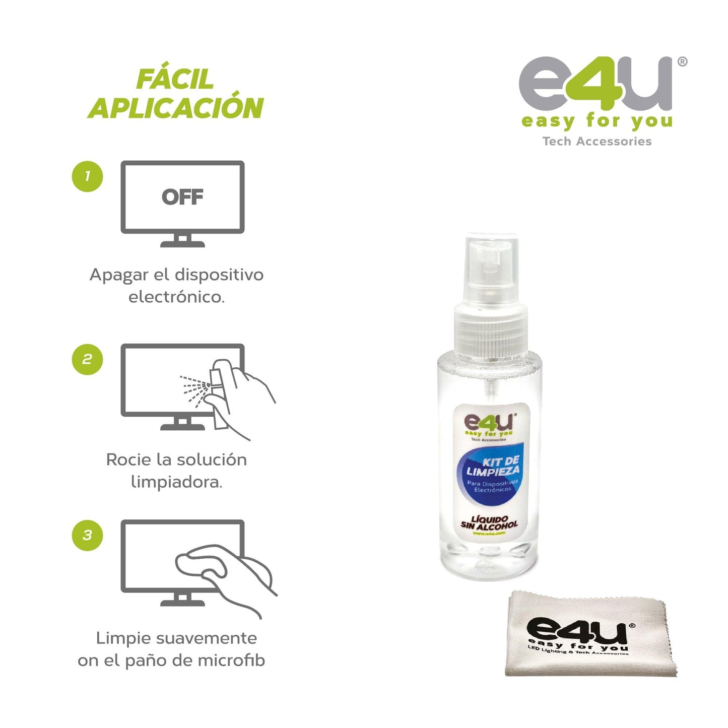 Kit de limpieza para Dispositivos Electronicos, Incluye Paño de MicroFibra Alta calidad