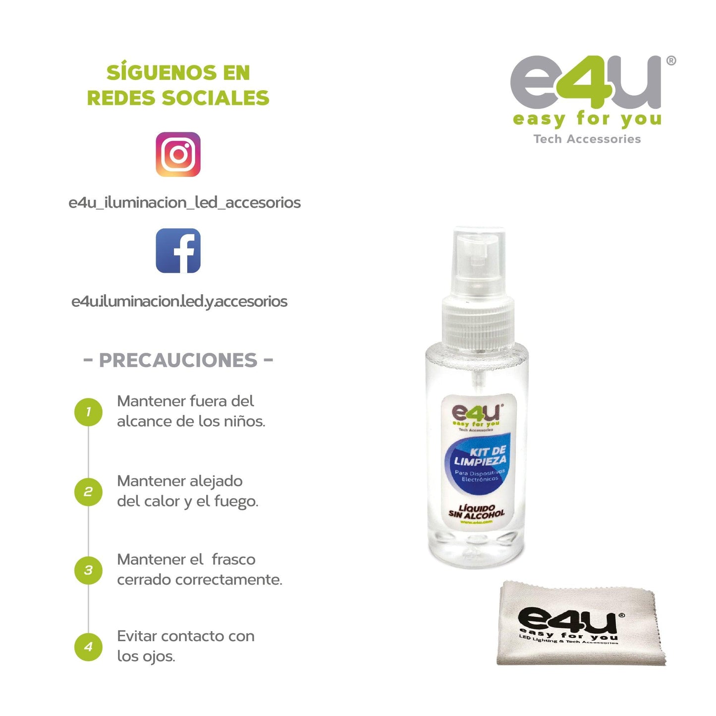 Kit de limpieza para Dispositivos Electronicos, Incluye Paño de MicroFibra Alta calidad