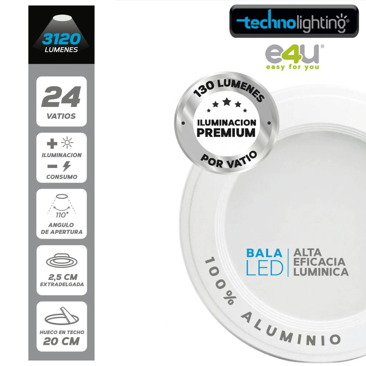 Bala LED Fija  24 Vatios - 3120 Lúmenes