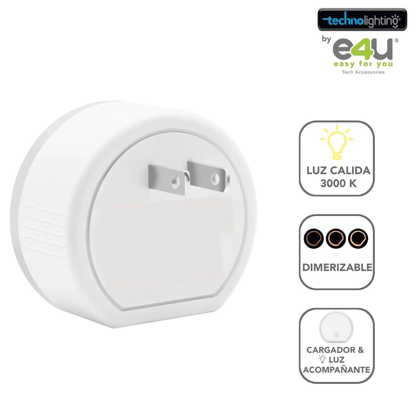 UNICO!!! Cargador, 2 puertos USB + Lampara Dimerizable