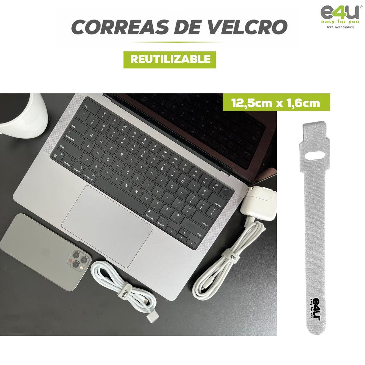 Con las Correas de Velcro de e4u podras tener organizados tus cables,  viene   x 10 unidades